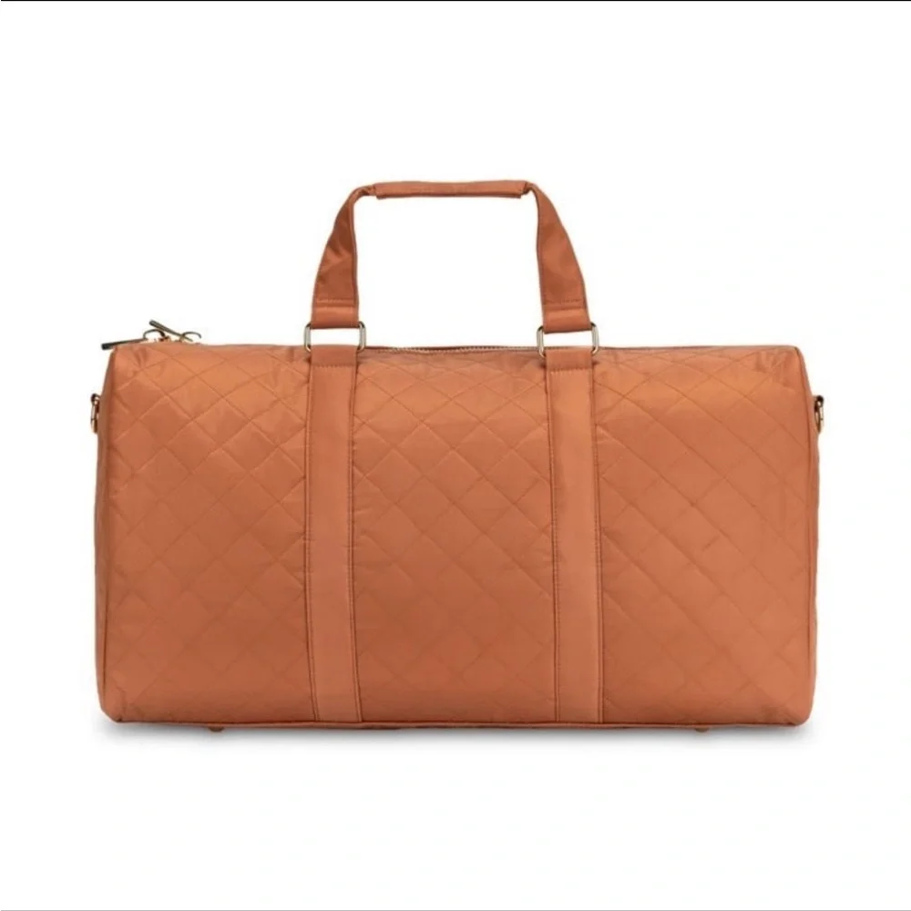 🆕 Stoney Clover Lane Quilted Diamond Camel Desert Dreams Nylon Classic Duffle